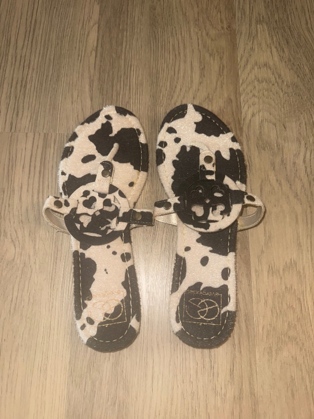 Cow Print Western Buckle‎ Slide Sandals Y2K Rodeo Cowgirl Statement Flats